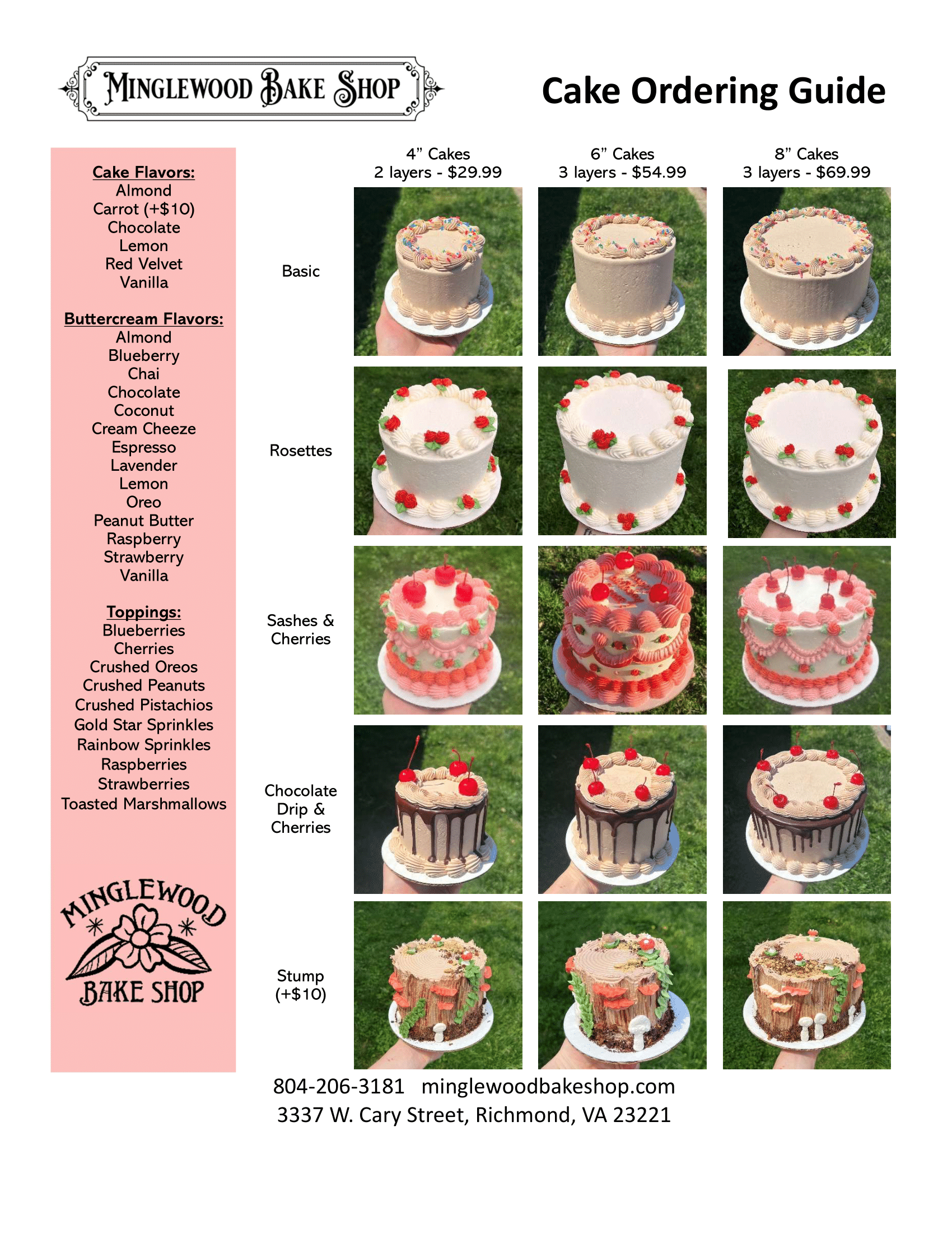 Special Orders | Minglewood Bake Shop